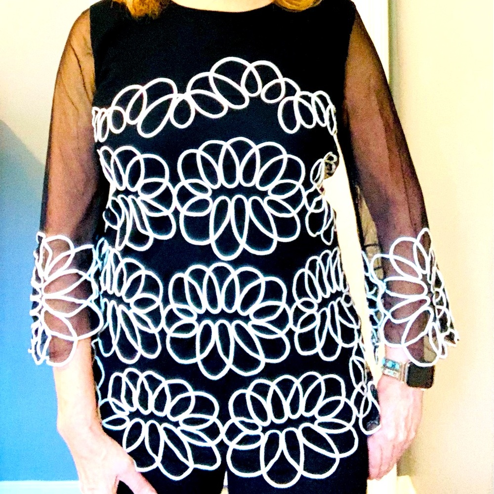 Black and White Blouse